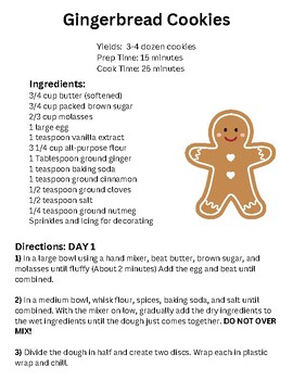Preview of Gingerbread Cookie 2 day lab recipe