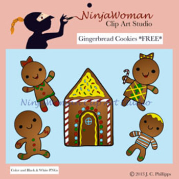Preview of Gingerbread Cookies FREE Clip Art