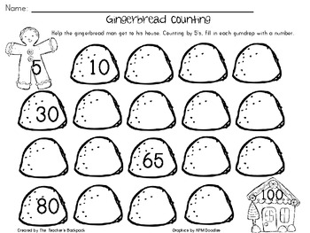 gingerbread counting freebie by cara mrakovich tpt