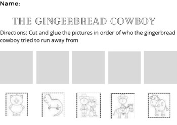 Preview of Gingerbread Cowboy Sequencing Activity
