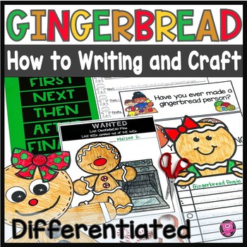 Preview of Gingerbread Crafts and Writing Activities December Christmas Activities