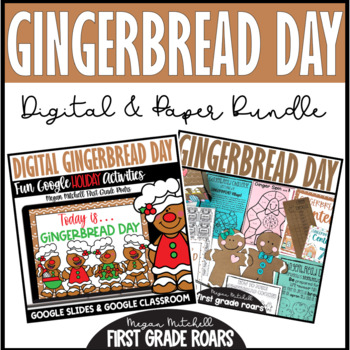 Preview of Gingerbread Day Digital & Paper Holiday Christmas Theme Day Bundle