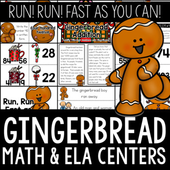 Preview of Gingerbread ELA and Math Centers