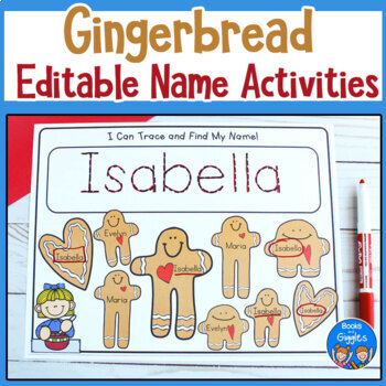 Preview of Gingerbread Editable Name Activities