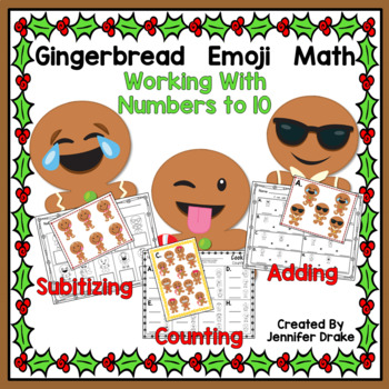 Preview of Gingerbread Emoji Math Centers