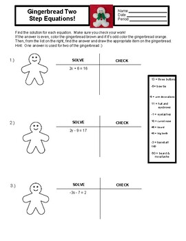 Preview of Fun and Educational Gingerbread Man Equations!