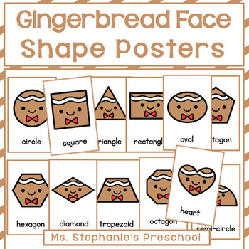 Preview of Gingerbread Face Shape Posters