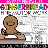 Gingerbread Fine Motor Activities NO PREP Tracing Cutting 