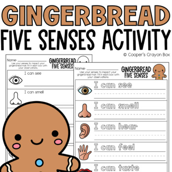 Preview of Gingerbread Five Senses Writing Activity