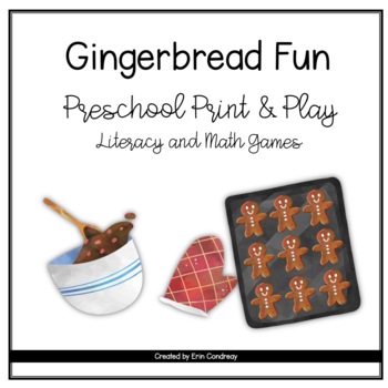 Preview of Gingerbread Fun: Preschool Literacy and Math Print & Play