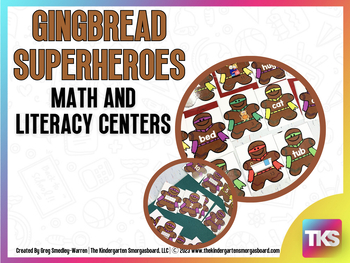 Preview of Gingerbread Superheroes Math and Literacy Centers!