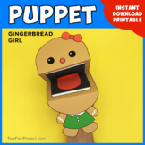 Gingerbread Girl Hand Puppet, Christmas Craft Activity, Wi