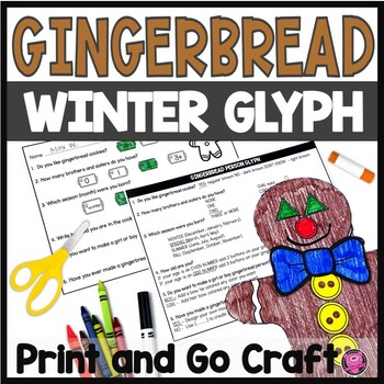 Preview of Gingerbread Glyph - December Christmas Bulletin Board Gingerbread Crafts  