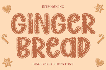 Preview of Gingerbread Hobs, Gingerbread Cookie Font, Cute Christmas Font