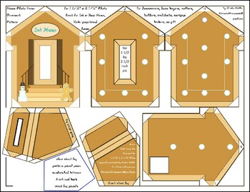 Preview of Gingerbread House 1st Home Fabric Font Photo Frame Pin Ornament Pattern