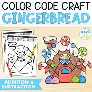 Preview of Gingerbread House Addition and Subtraction Activity l Christmas Math Craft