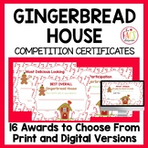 Christmas Gingerbread House Award Certificates | PBL | Cooking