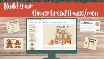Preview of Gingerbread House Build | ELA and Math Activities