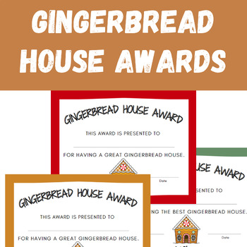 Gingerbread House Certificate/Award by Day at the Beach | TPT