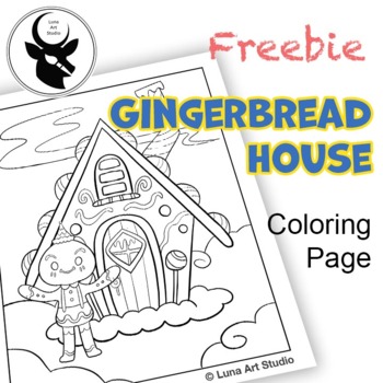 gingerbread house coloring page freeluna art studio  tpt