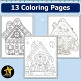 Gingerbread House Coloring Pages Fun Winter Coloring sheet