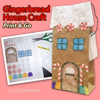 Gingerbread House Craft By Woworksheets Teachers Pay Teachers