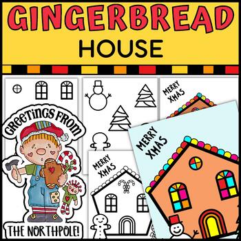Preview of Gingerbread House Craft | Coloring Pages | Winter Activity | Freebie