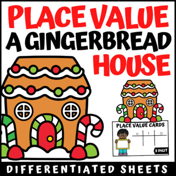 Preview of Gingerbread House Craft | Gingerbread House Activity | Place Value Craftivity