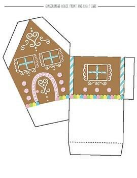 Gingerbread House Treat Box Printable and Cut File