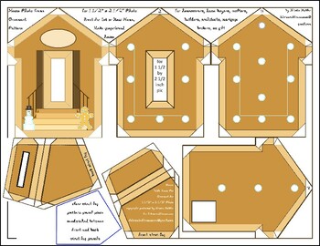 Preview of Gingerbread House Fill In Cookie Door Plaque Photo Frame Pin Ornament Pattern