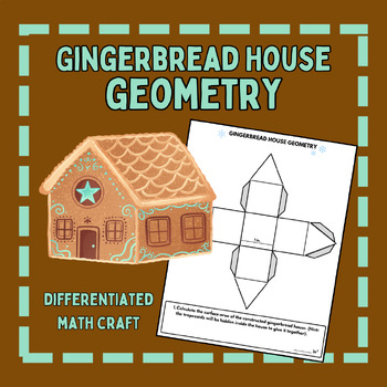 Preview of Gingerbread House Geometry: Differentiated Winter (Surface Area, Perimeter)