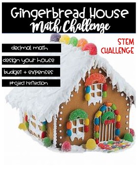 Preview of Gingerbread House Math- STEM CHALLENGE