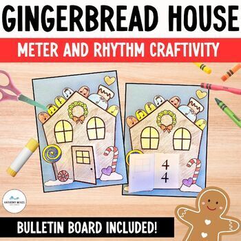 Preview of Gingerbread House Meter and Rhythm Craftivity