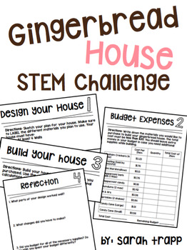 Preview of Gingerbread House STEM Challenge (Editable!)