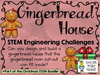 Preview of Gingerbread House ~ STEM Engineering Challenges Pack ~ Christmas STEM