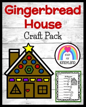 Preview of Gingerbread House Shape Craft: Counting Activity for Christmas Math Center