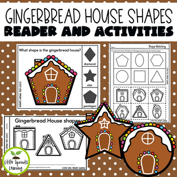Preview of Gingerbread House  Shapes Emergent Reader and Shape Recognition Activities