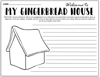 Preview of Gingerbread House and Christmas Tradition Writing