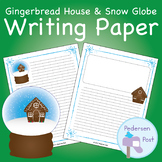 Gingerbread House and Snow Globe Writing Paper