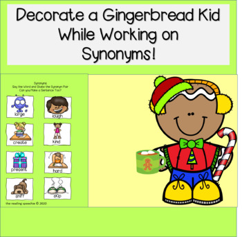 Gingerbread Kids Synonyms and Antonyms Green Screen Activities | TPT