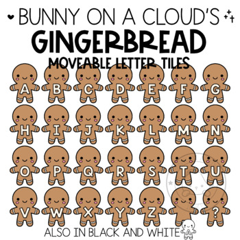 Preview of Gingerbread Letter Tiles (Movable Clipart) by Bunny On A Cloud