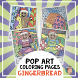 Gingerbread Man Activities "Pop Art" Coloring Sheets - Gre