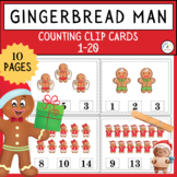 Gingerbread Man Activities | Counting Clip Cards 1-20 | Ma