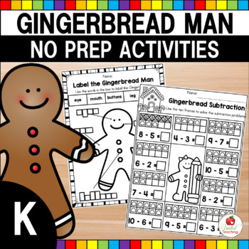 Preview of Gingerbread Man Activities | December No Prep | Christmas Worksheets