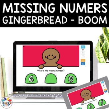 Preview of Gingerbread Man Activities | Missing Numbers 0-10 Math Boom Cards