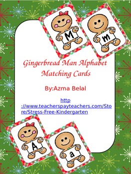Preview of Gingerbread Man Alphabet Matching Cards