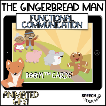 Preview of Gingerbread Man Boom™ Cards Functional Communication w Gifs