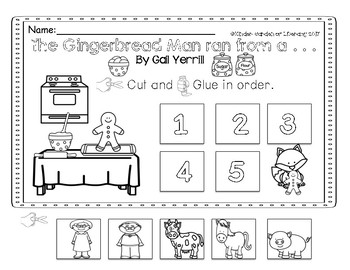 Gingerbread Man & Boy-Black & White Sequencing Printables | TpT