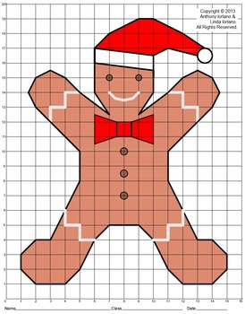 Preview of Gingerbread Man, Christmas, Coordinate Drawing & Graphing, Mystery Picture