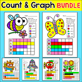 All Year Count & Graph Shapes Worksheets incl. Spring & Su